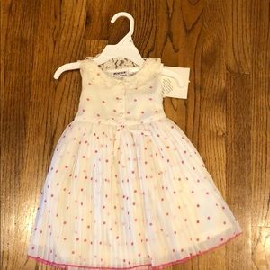Toddler 2T Polka Dot Pink & Off White Dress